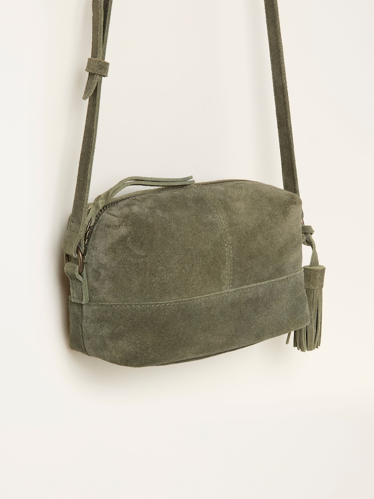 FatFace Green Suede Camera Bag - Image 5 of 5
