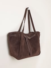 FatFace Chocolate Brown Suede Buckle Tote Bag - Image 5 of 5