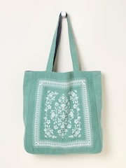 FatFace Navy Floral Reversible Tote Bag - Image 2 of 3