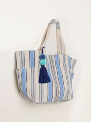 FatFace Blue Stripe Tote Bag - Image 3 of 3