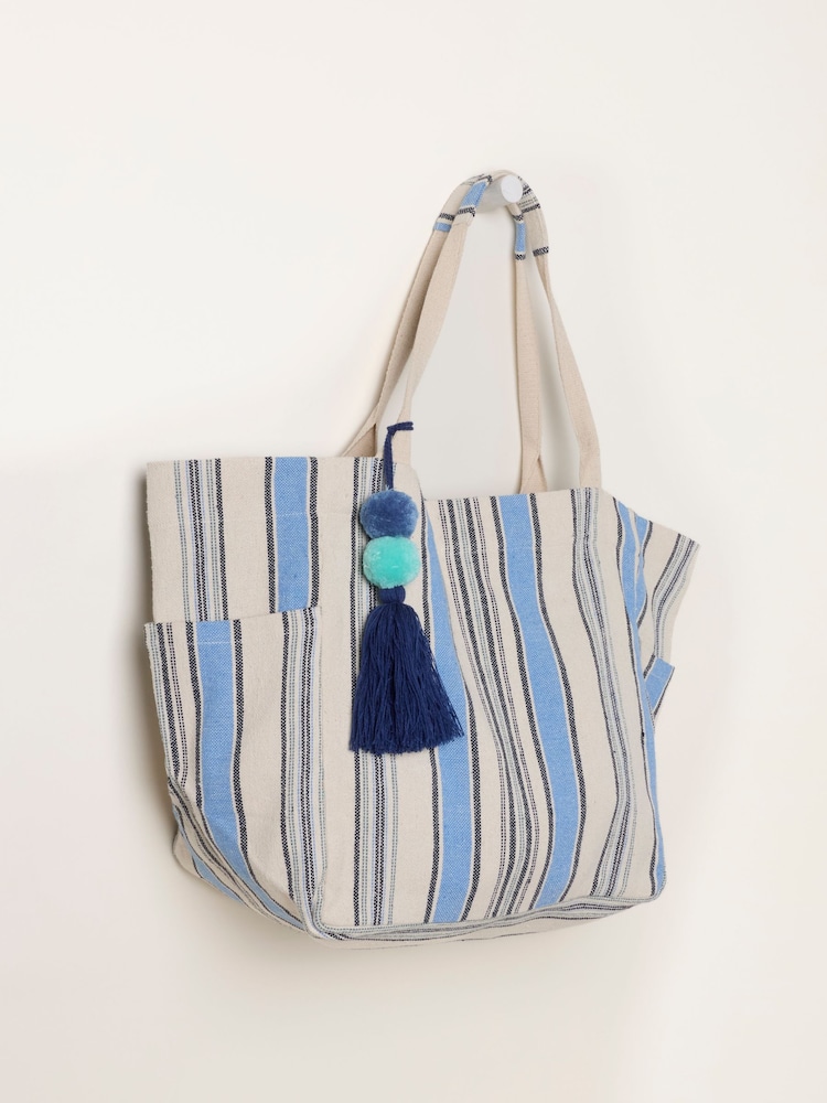 FatFace Blue Stripe Tote Bag - Image 3 of 3