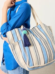 FatFace Blue Stripe Tote Bag - Image 5 of 5