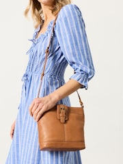 FatFace Tan Brown Leather Bucket Bag - Image 2 of 2