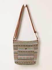 FatFace Khaki Green Woven Crossbody Bag - Image 1 of 3