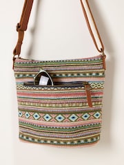 FatFace Khaki Green Woven Crossbody Bag - Image 2 of 3