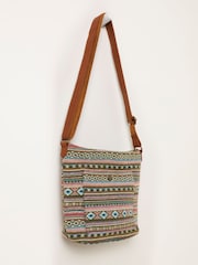 FatFace Khaki Green Woven Crossbody Bag - Image 3 of 3