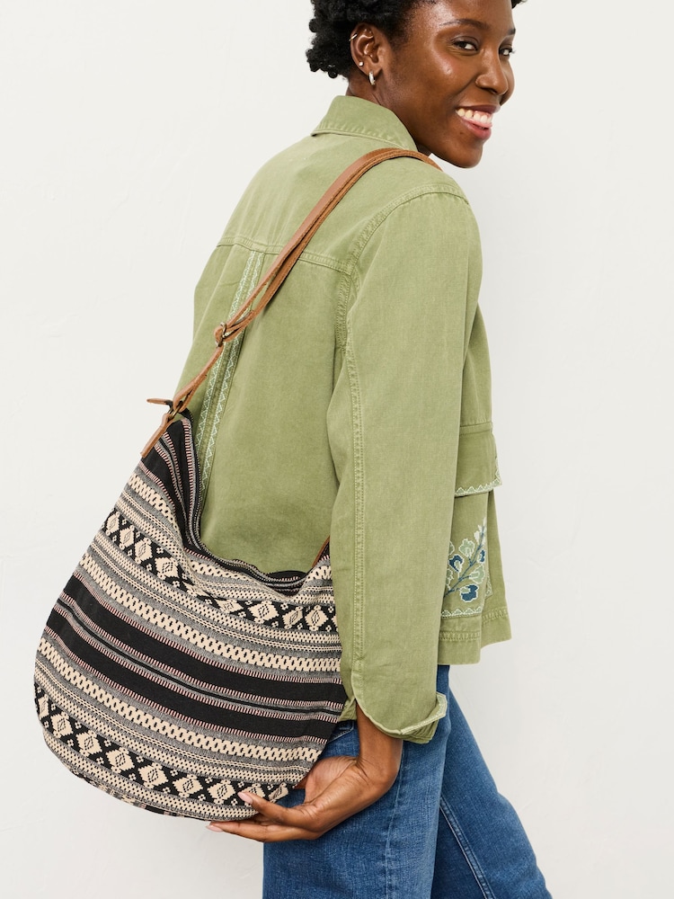 FatFace Evalie Black Woven Crossbody Bag - Image 2 of 5