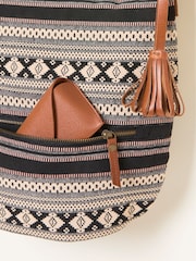 FatFace Evalie Black Woven Crossbody Bag - Image 4 of 5