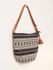 FatFace Evalie Black Woven Crossbody Bag - Image 5 of 5