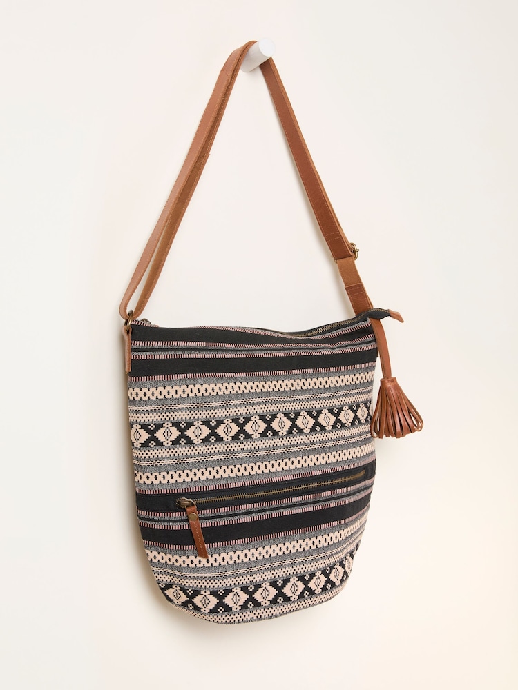 FatFace Evalie Black Woven Crossbody Bag - Image 5 of 5