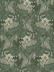 Laurence Llewelyn-Bowen Green Rambleicious Floral Print 10M Wallpaper - Image 2 of 4