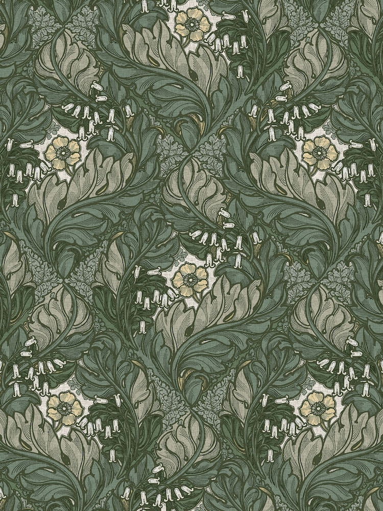 Laurence Llewelyn-Bowen Green Rambleicious Floral Print 10M Wallpaper - Image 2 of 4
