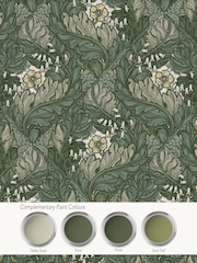 Laurence Llewelyn-Bowen Green Rambleicious Floral Print 10M Wallpaper - Image 4 of 4