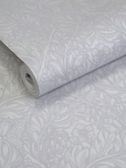 Laurence Llewelyn-Bowen Silver Grey Rambleicious Floral Print 10M Wallpaper - Image 3 of 4