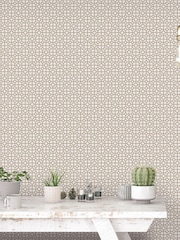 Galerie Bronze Brown Spring Blossom Lattice 10M Wallpaper - Image 1 of 2