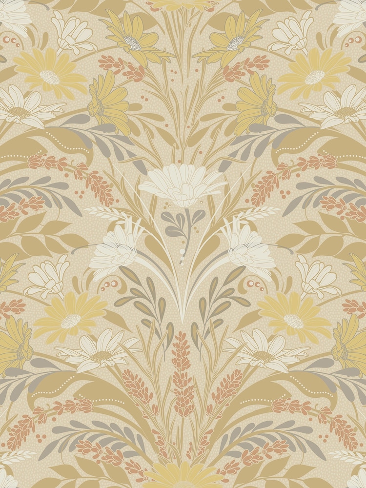 Galerie Yellow Sommarang 2 Floral Print 10M Wallpaper - Image 2 of 2 Galerie Yellow Sommarang 2 Floral Print 10M Wallpaper - Image 2 of 2