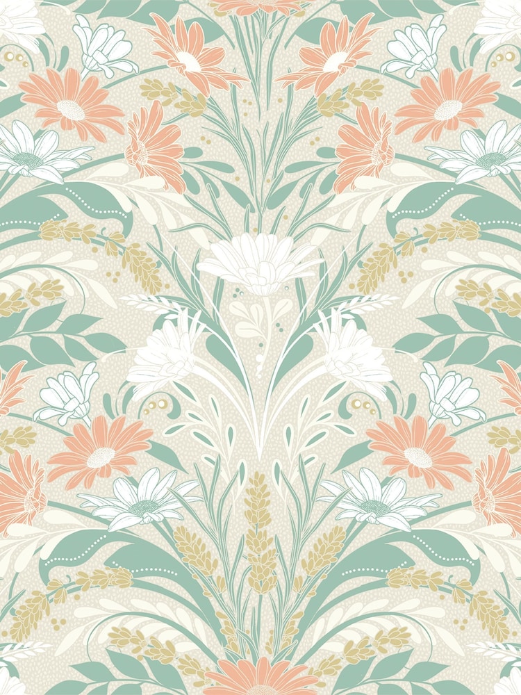 Galerie Green Sommarang 2 Floral 10M Wallpaper - Image 2 of 2