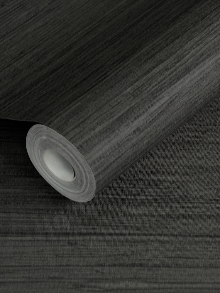 Style Sisters Black Grasscloth 10M Wallpaper - Image 3 of 3
