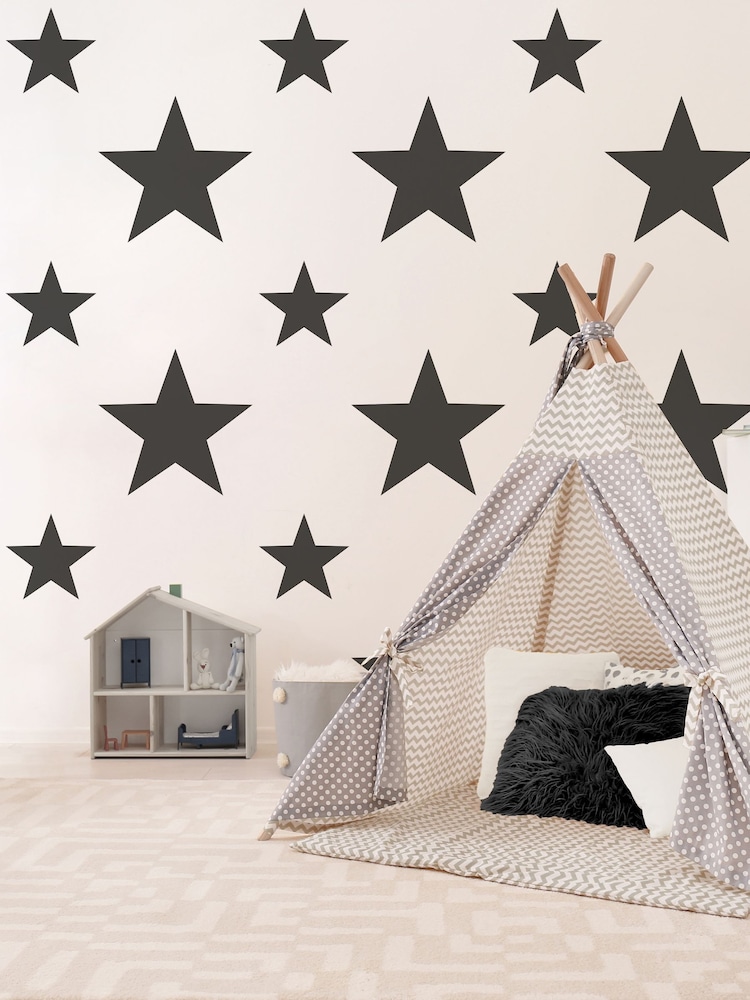 Style Sisters Black Double Star 10M Wallpaper - Image 1 of 3