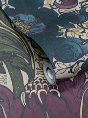 Laurence Llewelyn-Bowen Red Morris Major Floral Print 10M Wallpaper - Image 3 of 4