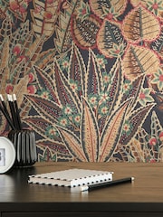 Galerie Bronze Brown Welcome Home Floral Print 10M Wallpaper - Image 1 of 6