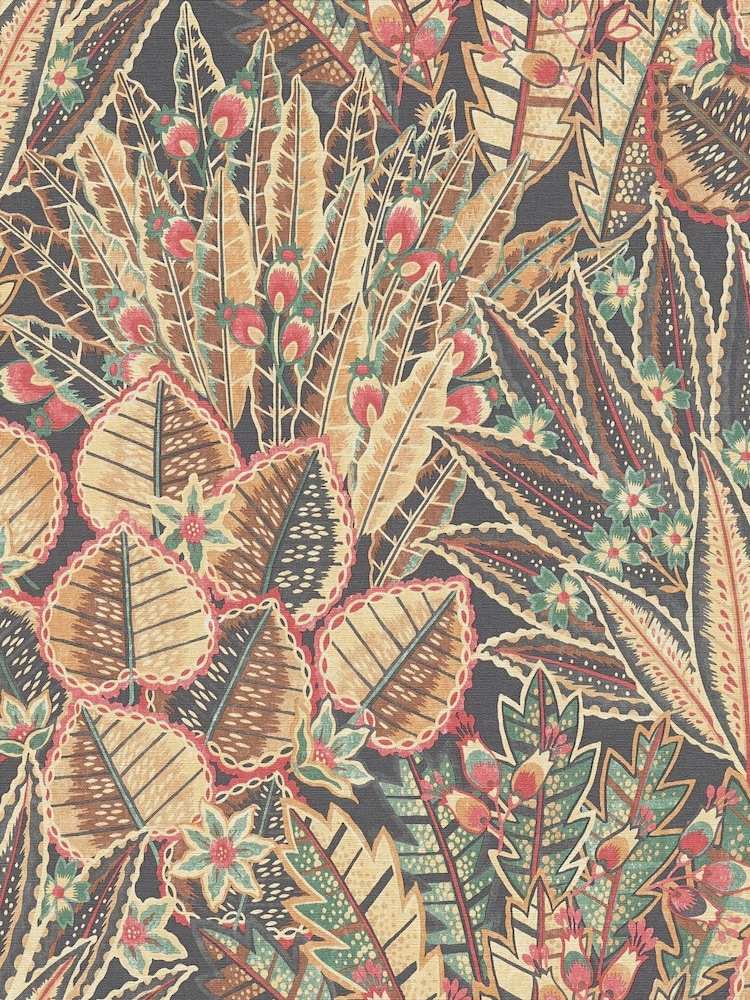 Galerie Bronze Brown Welcome Home Floral Print 10M Wallpaper - Image 2 of 6