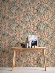 Galerie Bronze Brown Welcome Home Floral Print 10M Wallpaper - Image 4 of 6