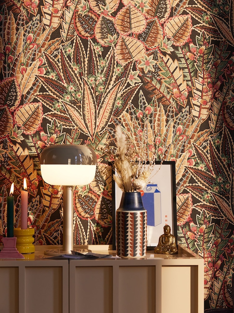 Galerie Bronze Brown Welcome Home Floral Print 10M Wallpaper - Image 6 of 6