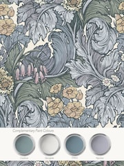 Laurence Llewelyn-Bowen Blue Hedgerovia Floral 10M Wallpaper - Image 4 of 4
