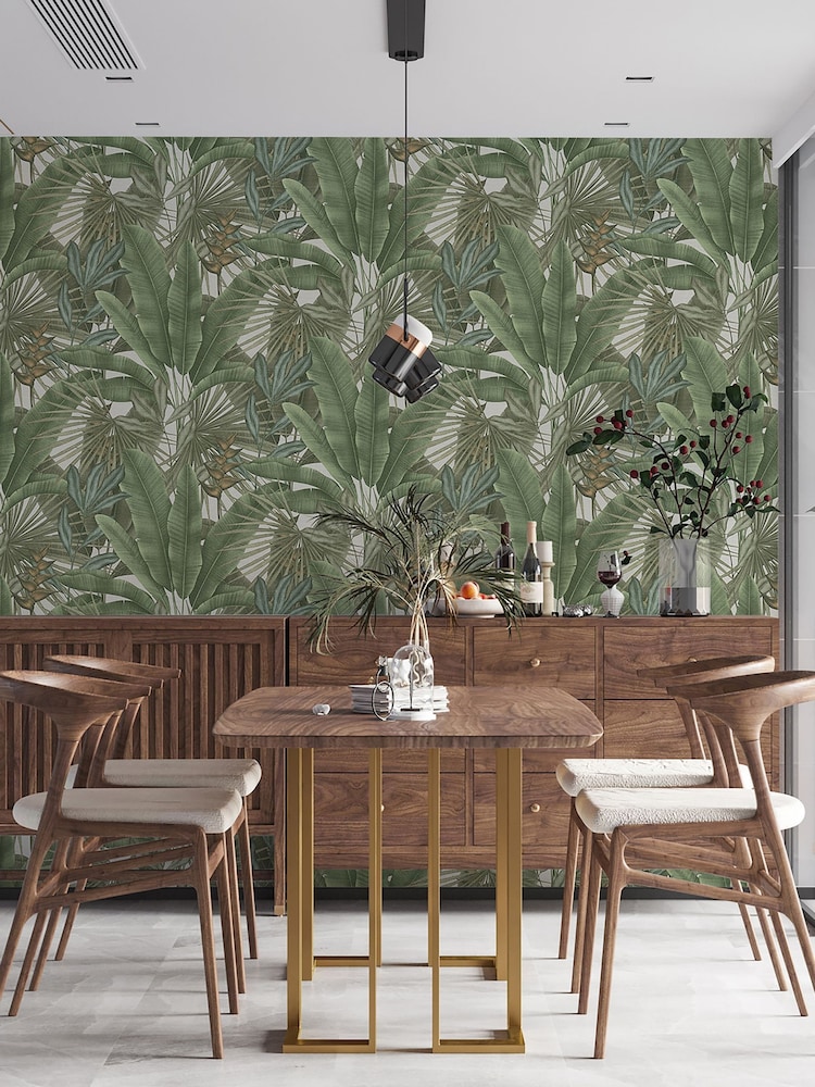 Galerie Green Welcome Home Tree Leaf 10M Wallpaper - Image 6 of 6