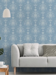 Galerie Blue French Country Damask 10M Wallpaper - Image 1 of 2