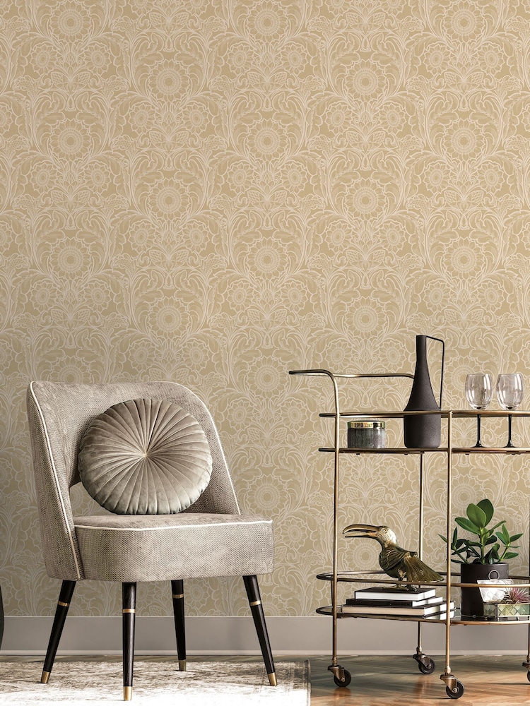 Laurence Llewelyn-Bowen Yellow Sunnyside Up Floral Print 10M Wallpaper - Image 4 of 4