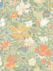 Galerie Green Sommarang 2 Floral Print 10M Wallpaper - Image 2 of 2