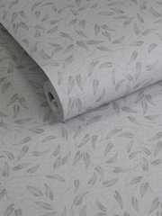 Laurence Llewelyn-Bowen Silver Grey Tit Willow Tree Leaf 10M Wallpaper - Image 3 of 4