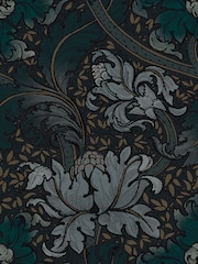 Laurence Llewelyn-Bowen Blue Morris Major Floral Print 10M Wallpaper - Image 2 of 4