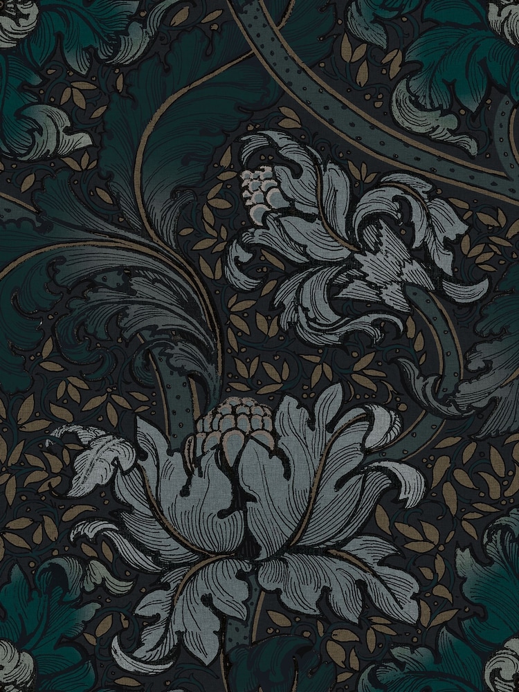 Laurence Llewelyn-Bowen Blue Morris Major Floral Print 10M Wallpaper - Image 2 of 4