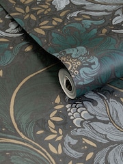 Laurence Llewelyn-Bowen Blue Morris Major Floral Print 10M Wallpaper - Image 3 of 4