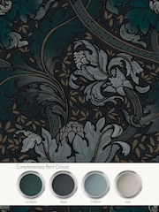 Laurence Llewelyn-Bowen Blue Morris Major Floral Print 10M Wallpaper - Image 4 of 4