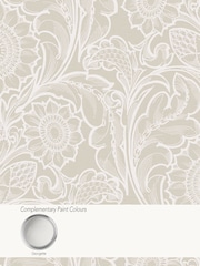 Laurence Llewelyn-Bowen Beige Sunnyside Up Floral Print 10M Wallpaper - Image 4 of 4