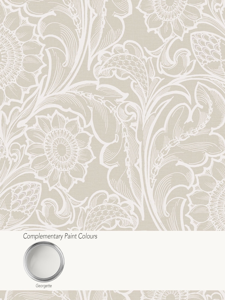 Laurence Llewelyn-Bowen Beige Sunnyside Up Floral Print 10M Wallpaper - Image 4 of 4