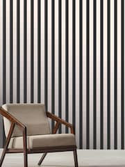 Style Sisters Black Thin Stripe 10M Wallpaper - Image 1 of 3