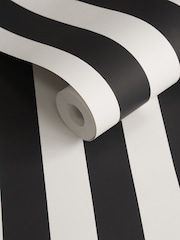 Style Sisters Black Thin Stripe 10M Wallpaper - Image 3 of 3