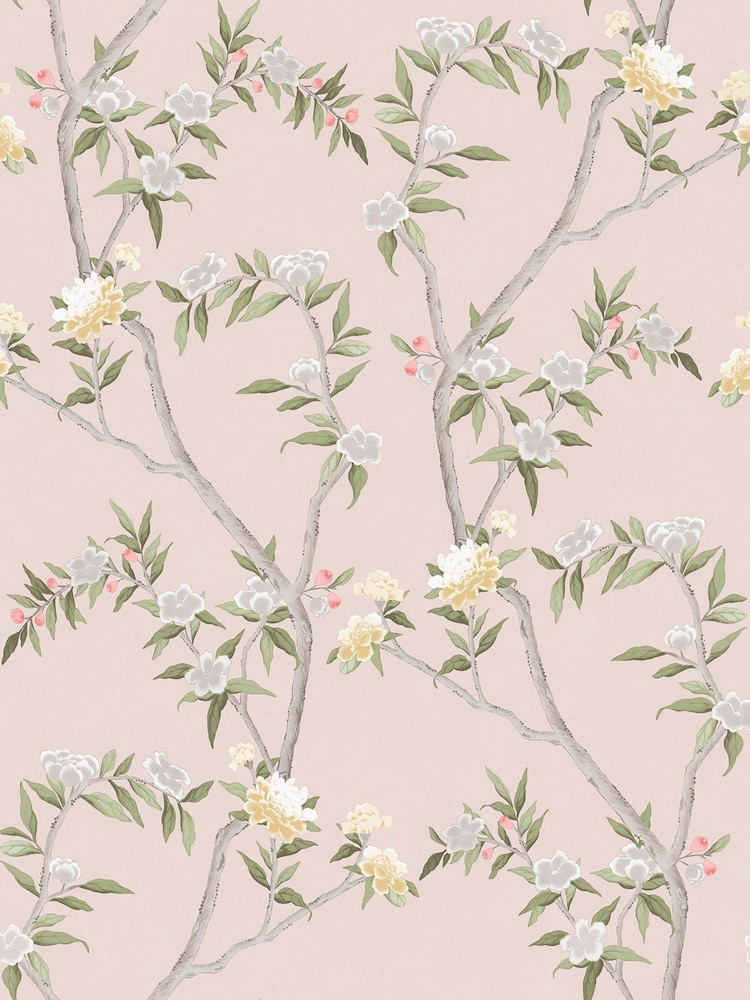 Galerie Pink Spring Blossom Chinoiserie 10M Wallpaper - Image 2 of 2