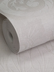 Laurence Llewelyn-Bowen Beige Damask Sauvage Flock 10M Wallpaper - Image 5 of 5