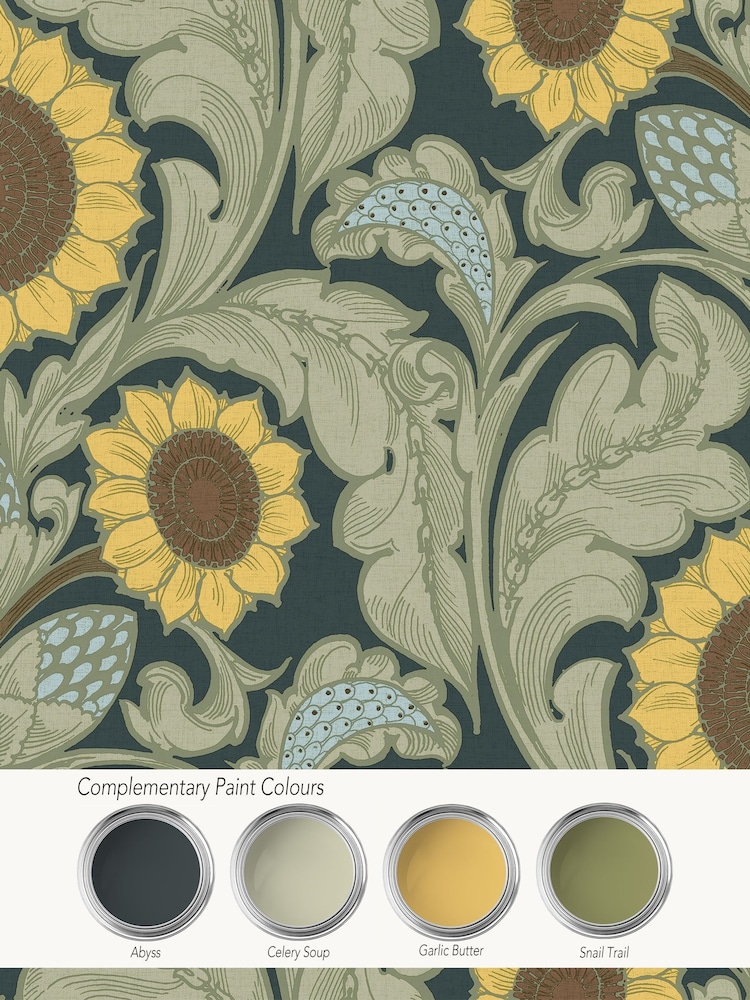Laurence Llewelyn-Bowen Yellow Sunnyside Up Floral Print 10M Wallpaper - Image 4 of 4 Laurence Llewelyn-Bowen Yellow Sunnyside Up Floral Print 10M Wallpaper - Image 4 of 4