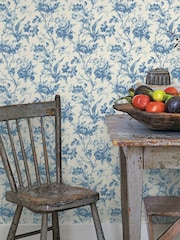 Galerie Blue French Country Floral Print 10M Wallpaper - Image 1 of 2