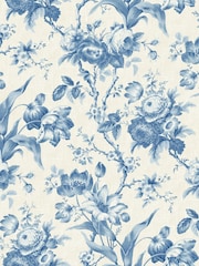 Galerie Blue French Country Floral Print 10M Wallpaper - Image 2 of 2