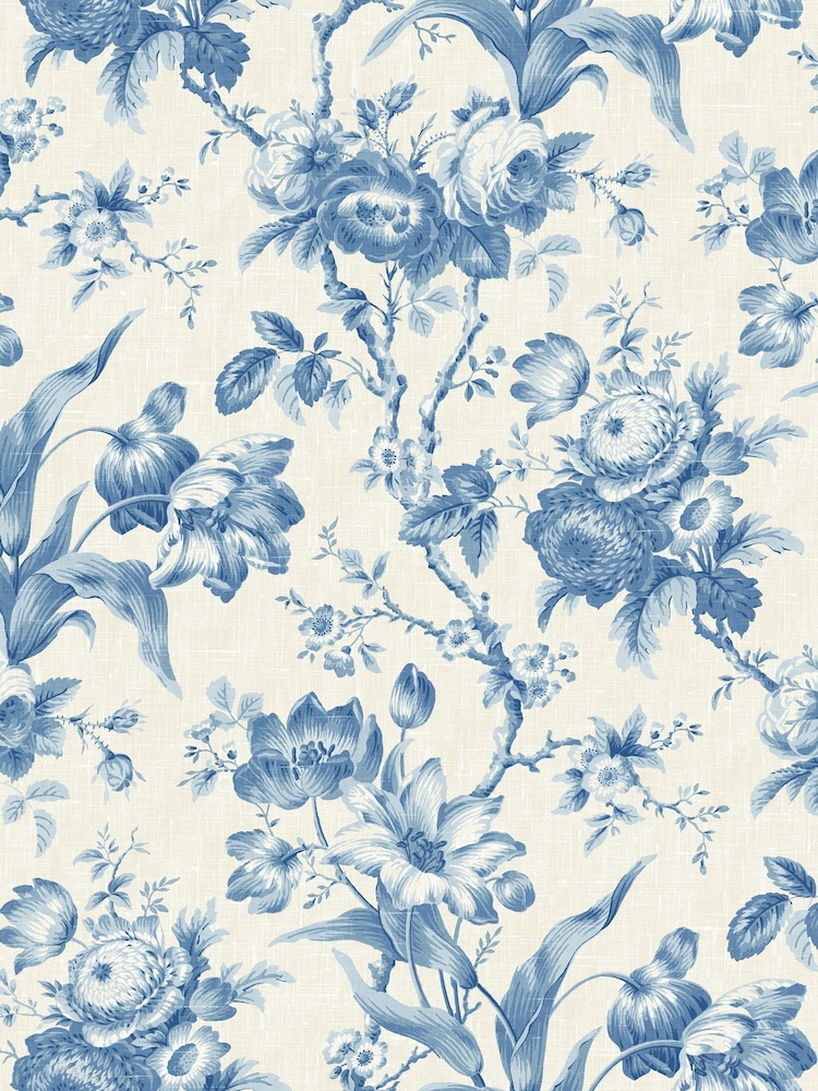 Galerie Blue French Country Floral Print 10M Wallpaper - Image 2 of 2