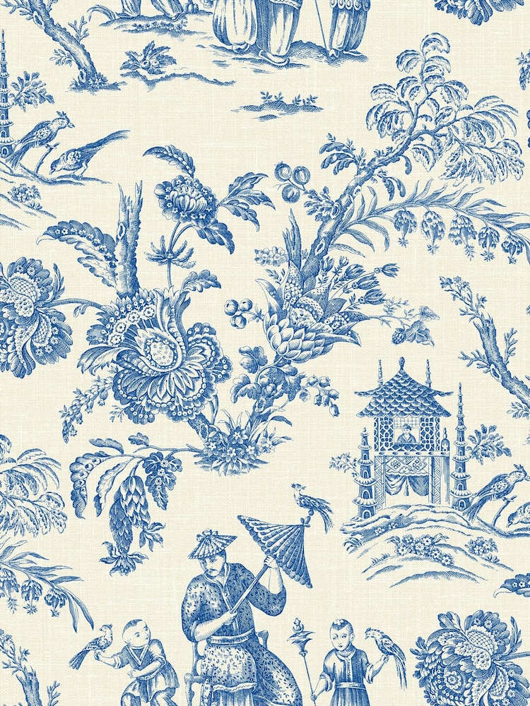 Galerie Blue French Country Toile 10M Wallpaper - Image 2 of 2