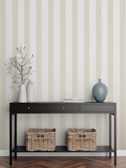 Style Sisters Beige Medium Stripe 10M Wallpaper - Image 1 of 3